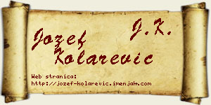 Jožef Kolarević vizit kartica